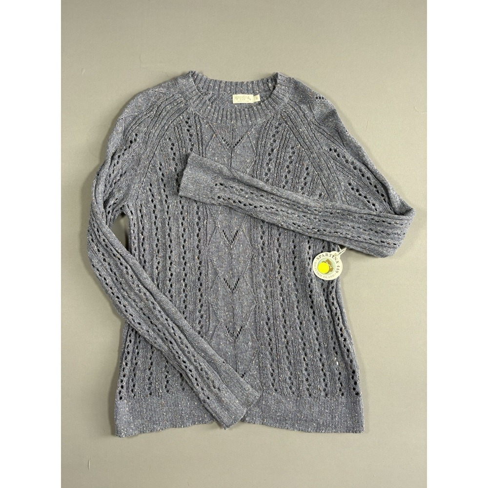 Spartina 449 NWT Shelby Pullover Sweater Denim Blue Size Small Cottage Core
